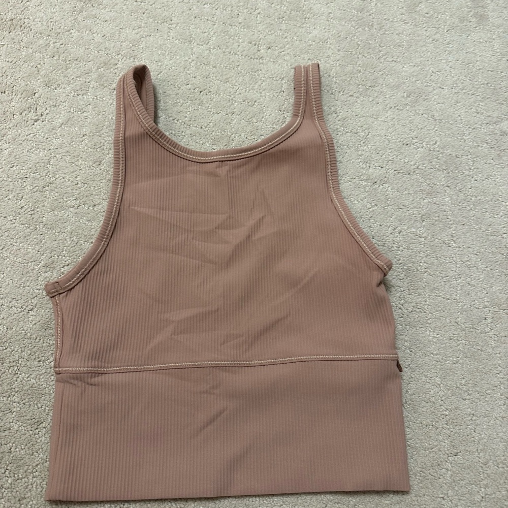 LULULEMON power pivot ribbed tank top,pink clay color, size 2